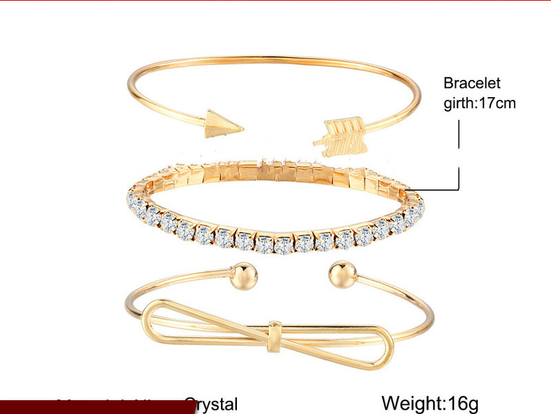 Female Arrow Bow With Diamonds Alloy Bracelet