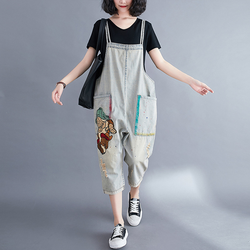 Women’s Loose New Embroidered Cartoon One Piece Harem Pants
