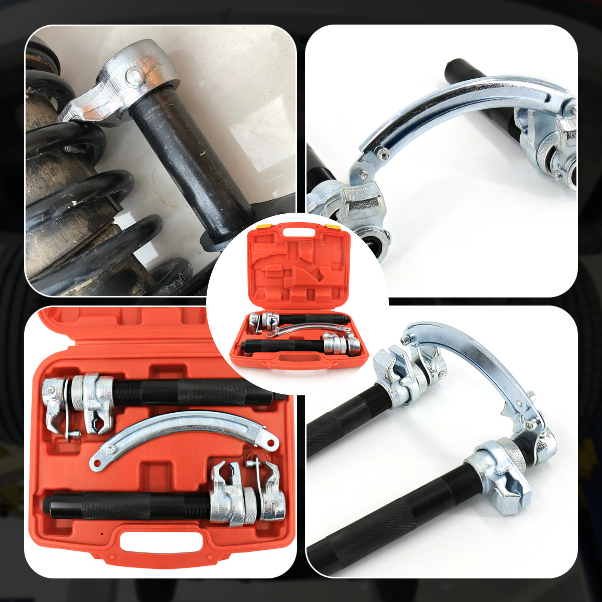 Heavy Duty Coil Spring Compressor Hook Strut Clamp Suspension Car Auto Tool Kit