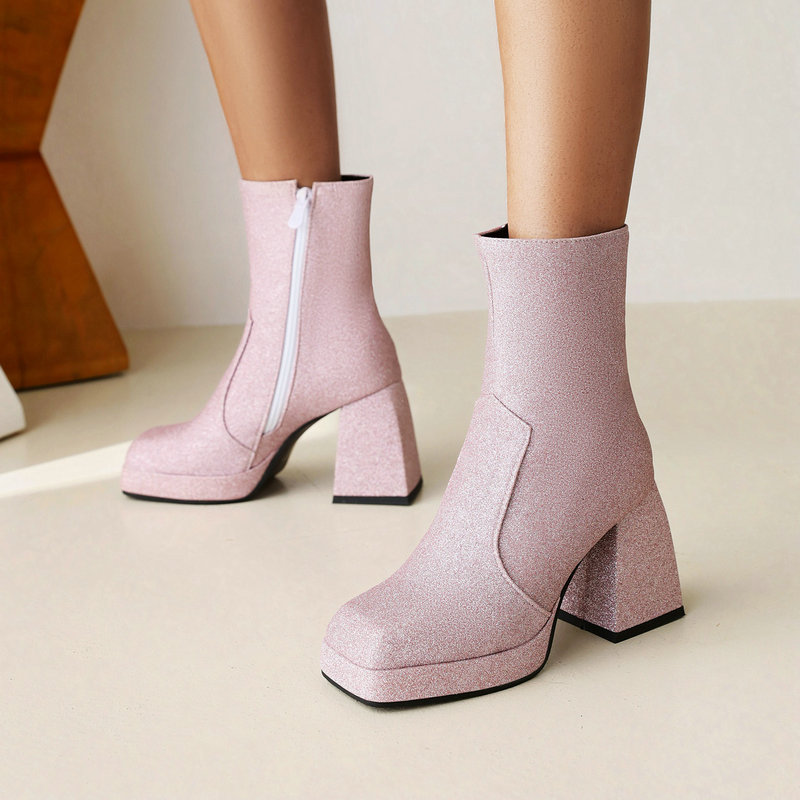 Title 9, Square Toe Booties Female High Heel Martin Boot...