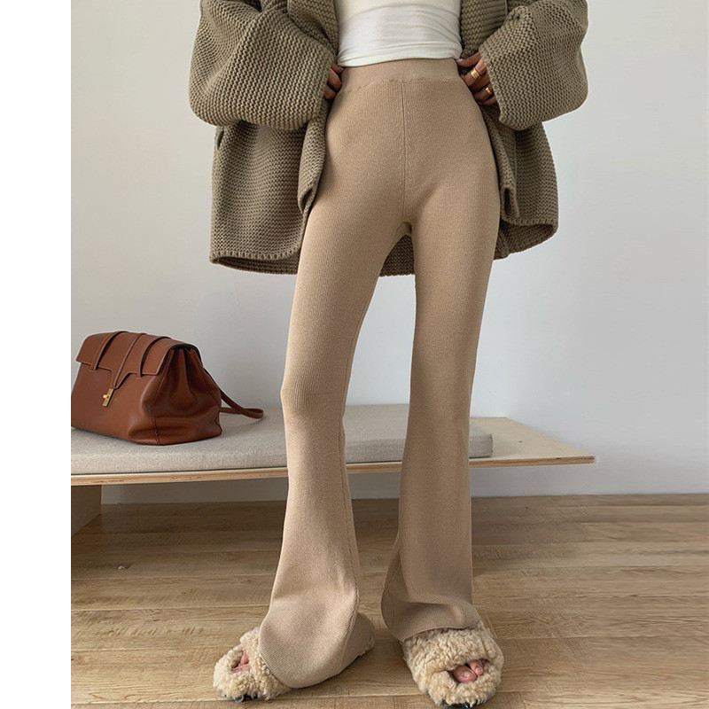 Loose Strap Sweater Cardigan High Waist Bootcut Pants