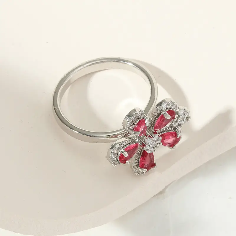 Personality Ring Couple Creative Crystal Red Female