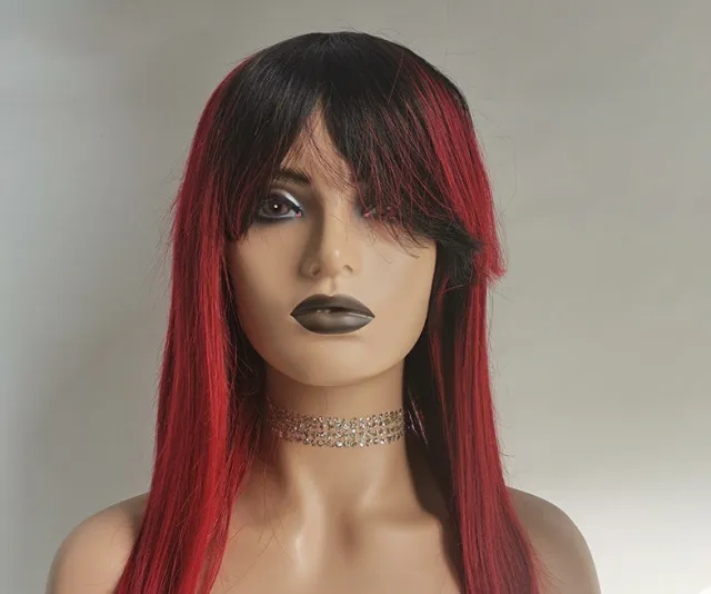 Wig Factory Real Human Hair Wig Mechanism Headgear Hair Wig Red - Shop at LoveMi