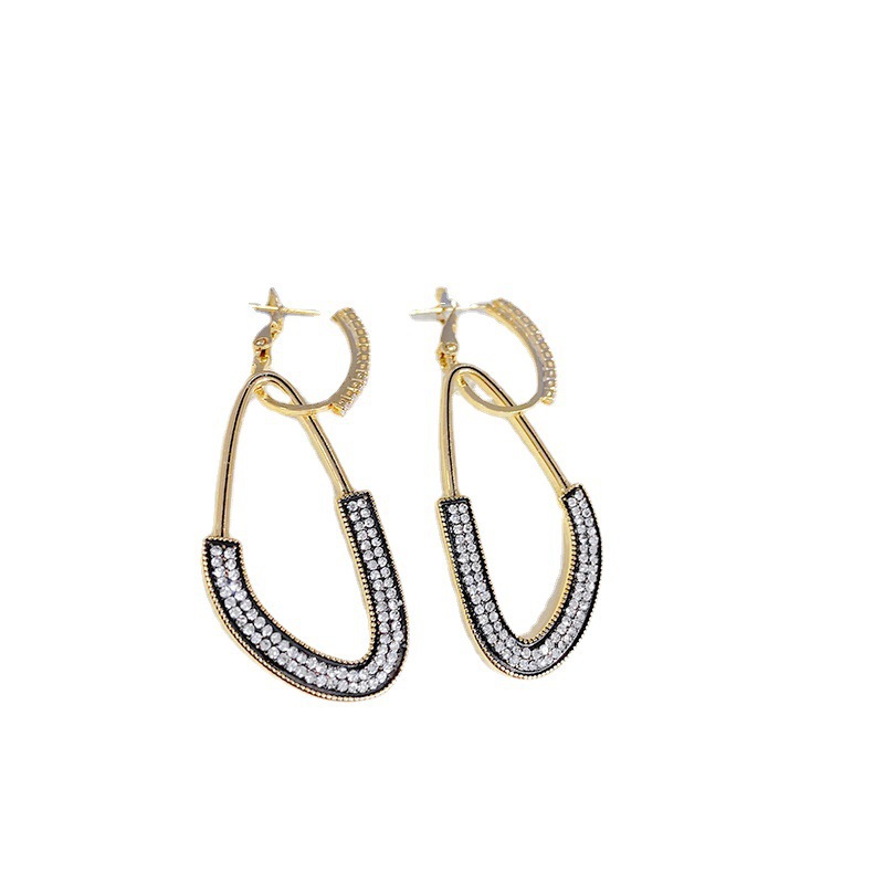 S925 Silver Needle Micro Inlaid Zircon Water Drop Earrings Europe And America