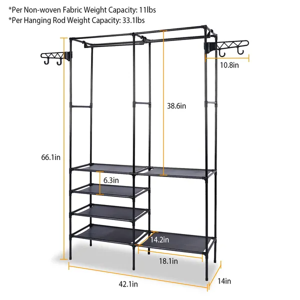 Metal Garment Rack Organizer, picture 3 of 5