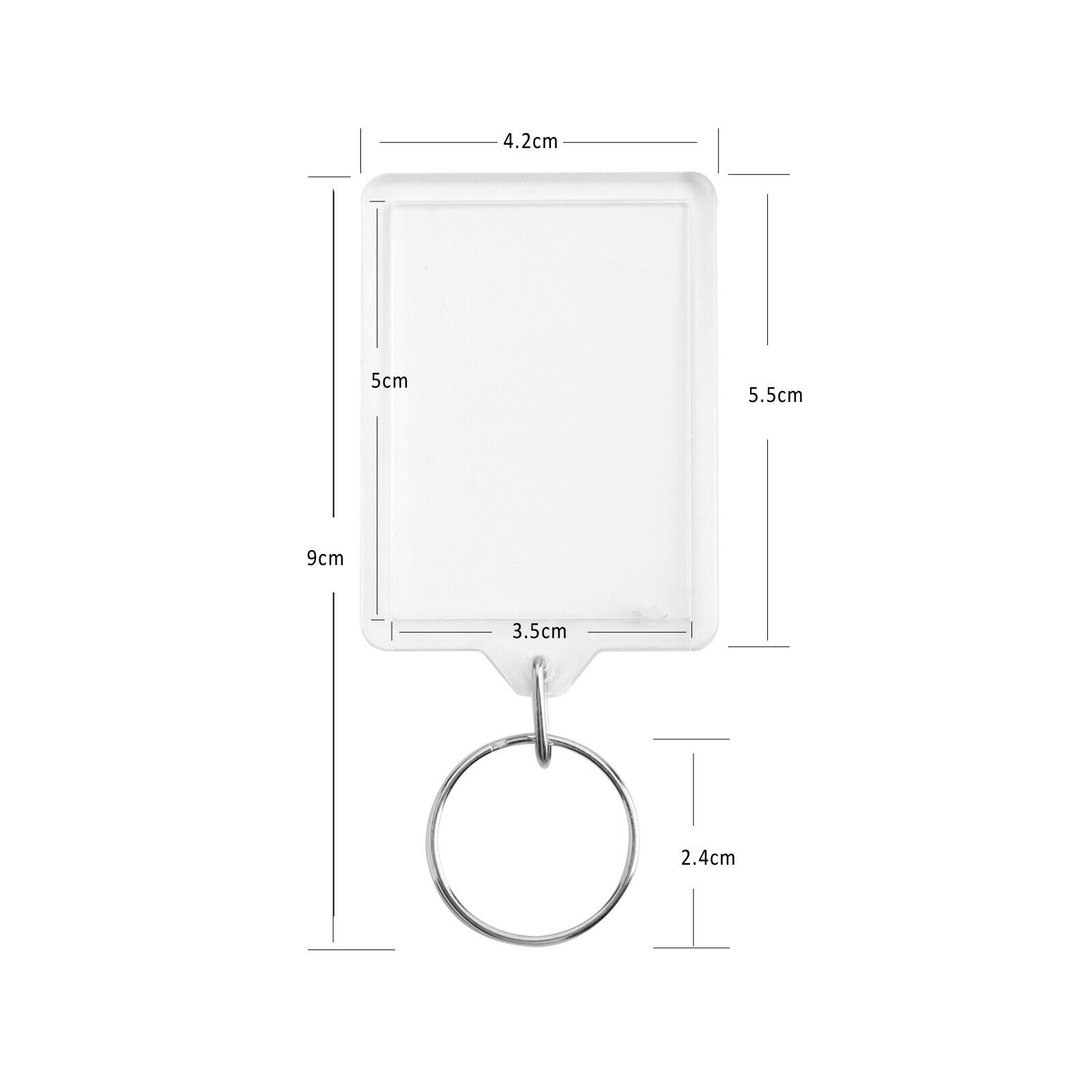 Blank Keyring Acrylic Plastic Passport Photo Key Rings Craft Picture UK — image 10