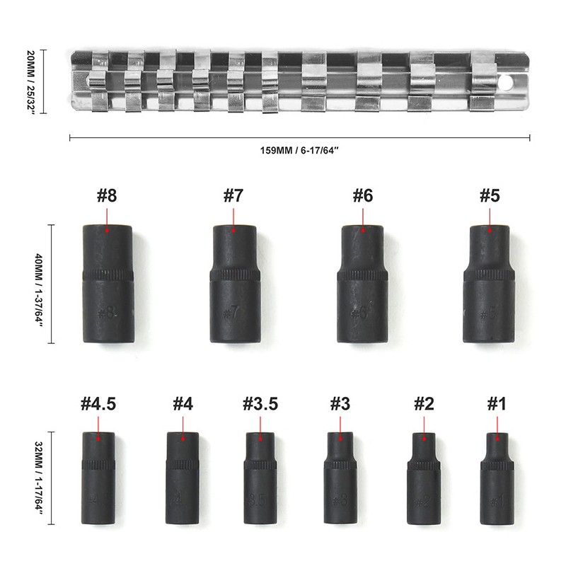 Magnetic Tap Socket Set 10-Piece Holders 14 & 38 M1.5-M14 CT5615 UK — image 10