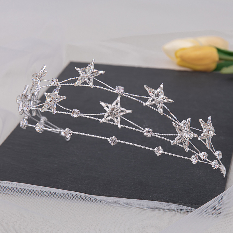 Bridal Headwear Multi-layer Five-pointed Star Hair Band