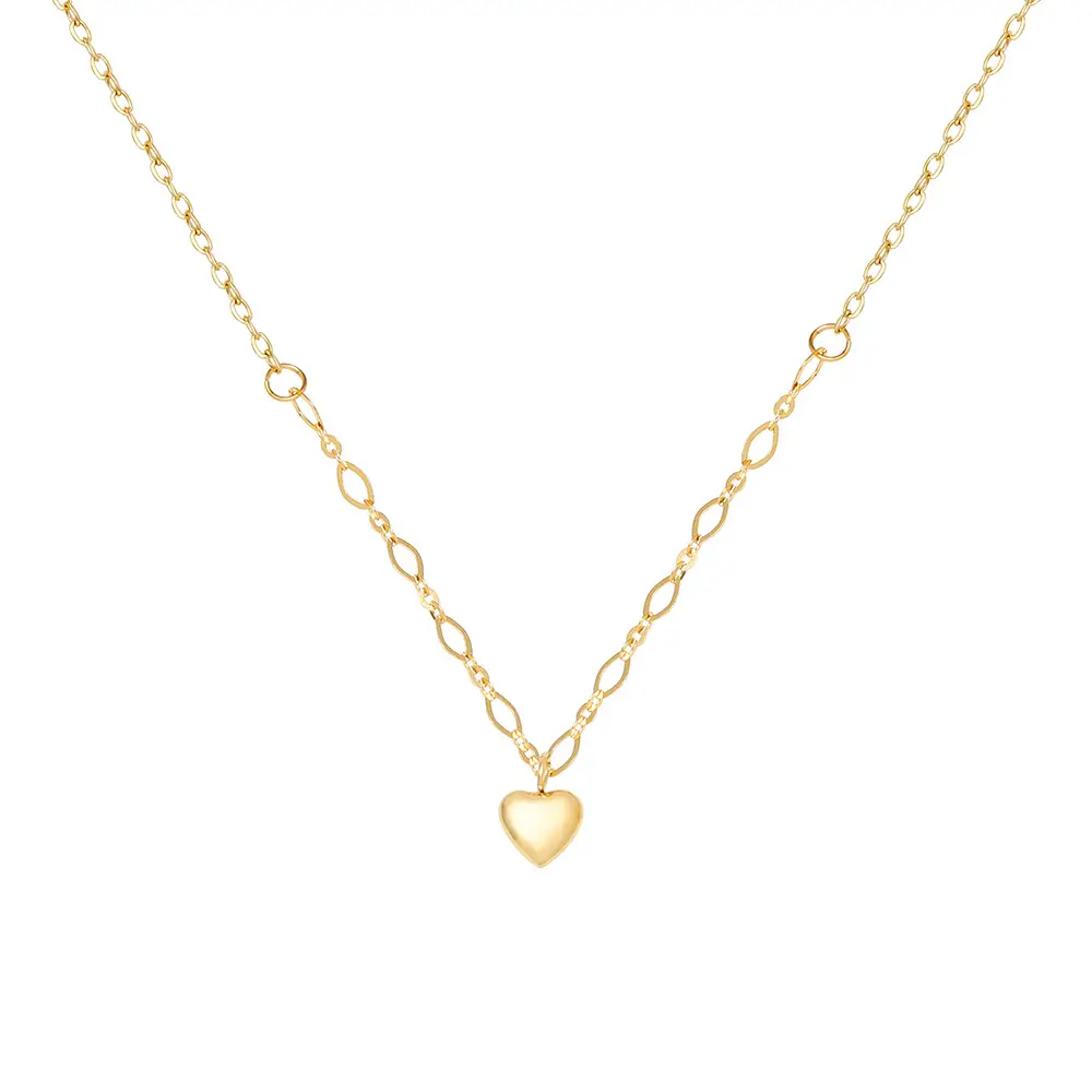 Handmade Diamond Chain Heart Splicing Metal