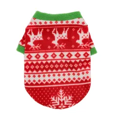 Christmas Dog Clothes Warm Fleece - Christmas Elk - View 1