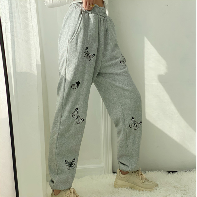 Title 3, New Butterfly Embroidery Sweatpants Women