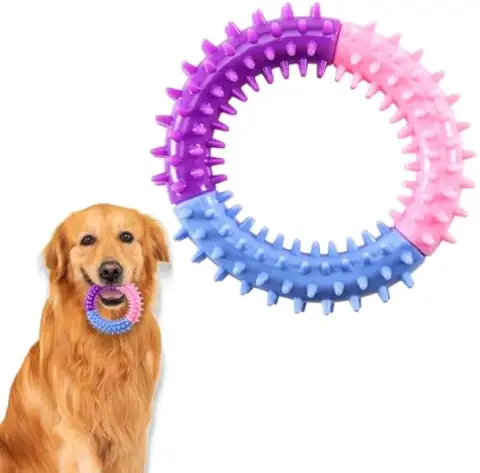 Dog Chew Toys Ring Dog Teething Rubber Puppy Pet