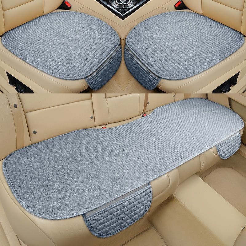 Linen Car Cushion Four Seasons Universal Single Piece Three Piece Set - Image 3