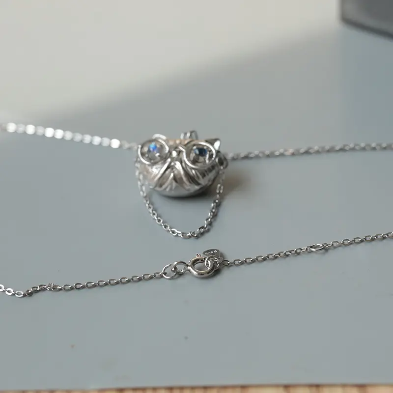 Sterling Silver Kitten Literary Cat Pendant Boutique Sweet Temperament
