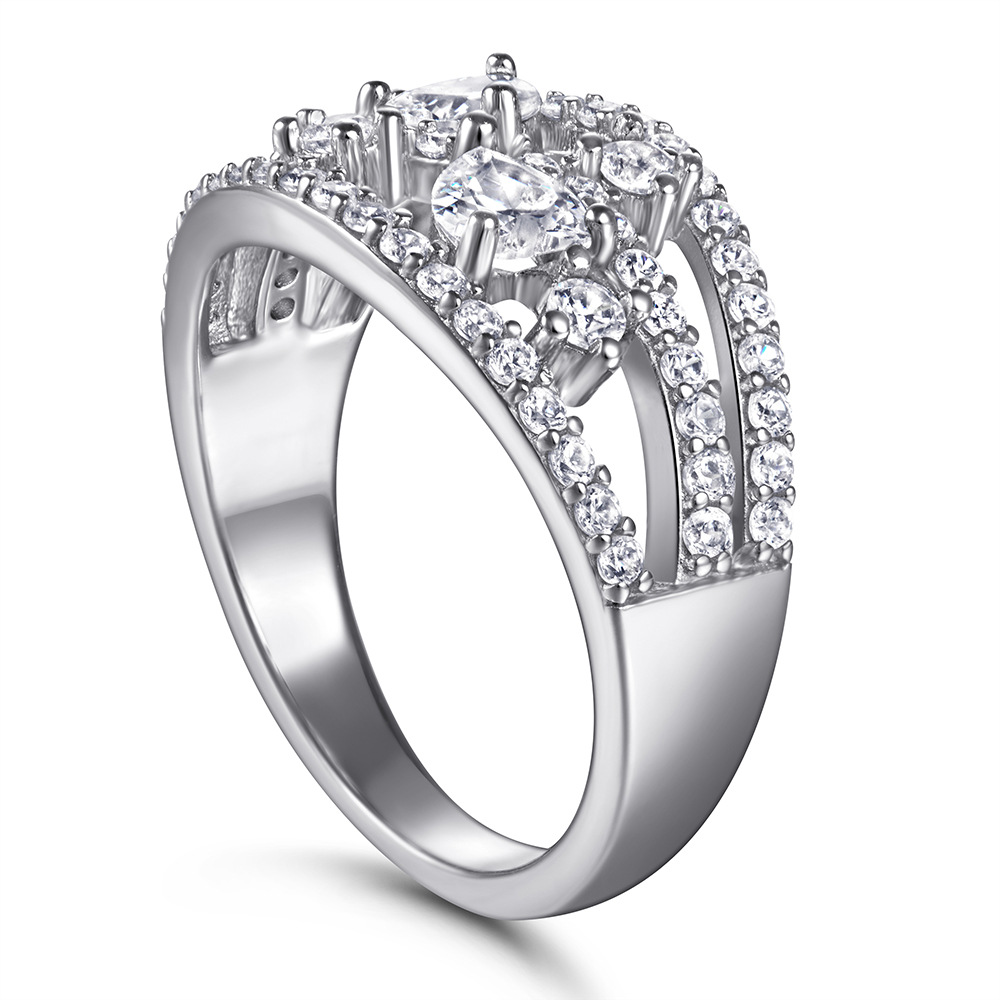S925 Silver Index Finger Ring Female Sterling Silver European And American Love Zircon Ring