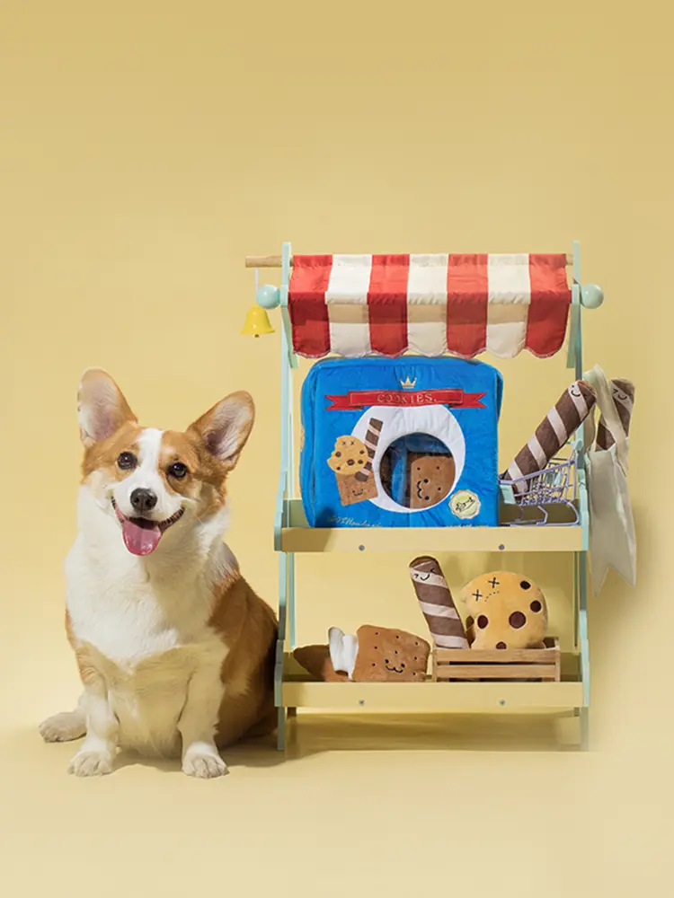 Ear Planet Pet Dog Creative Voice Plush Educational Toy Cookie Box Molar Bite Relief