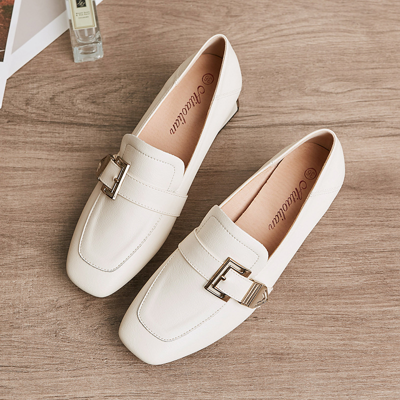 Women's Square Toe High Heels Thick Heel Single Shoes