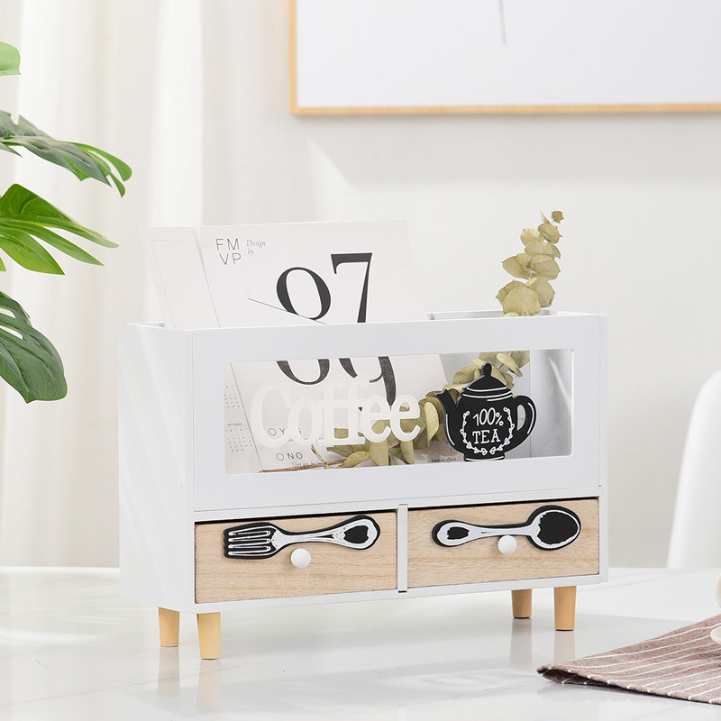 Retro Wooden Desktop Small Storage Cabinet