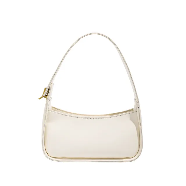 All match Macaron Soft Leather Lightweight One shoulder Armpit Bag White - Shop at LoveMi