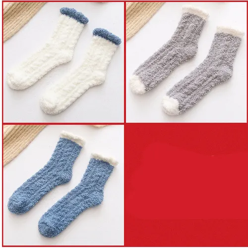 Women Thermal Fluffy Socks Autumn Winter Warm Socks Combination6 3Pairs - Shop at LoveMi