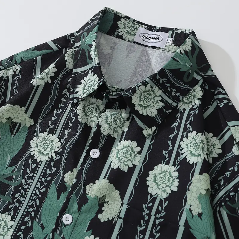Men's Tide Brand Graffiti Full Print Oil Painting Long Sleeve Shirt