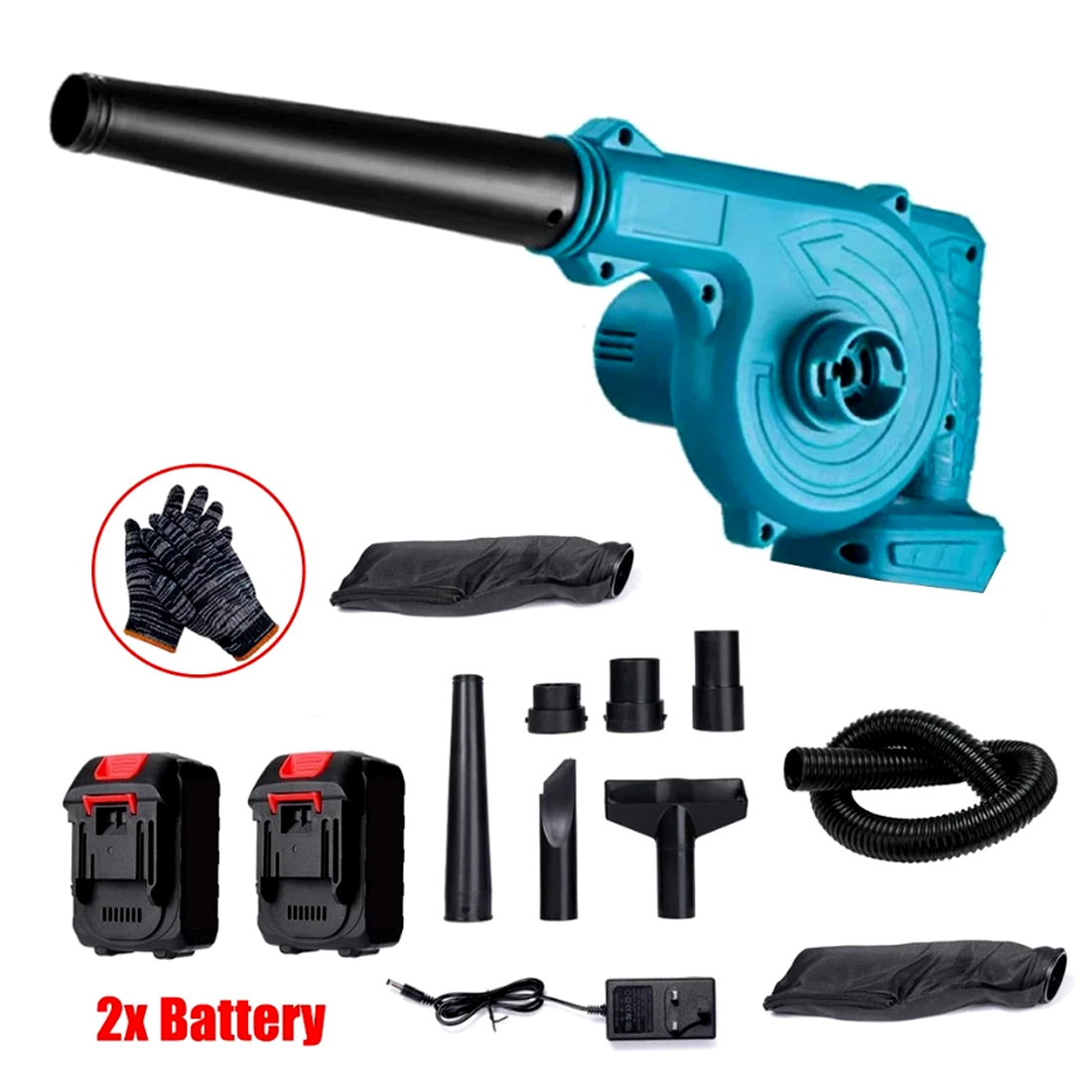 Electric Cordless Air Blower 48V Garden Snow Dust Leaf Suction Vacuum 2 Battery — image 10