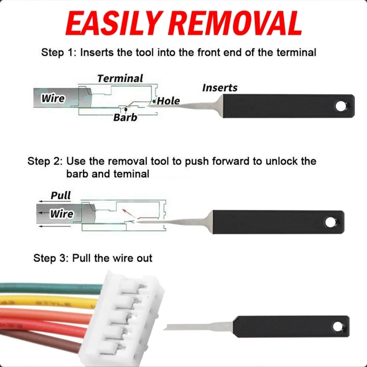 18Pcs Heavy Duty Thick Car Terminal Removal Kit Wire Connector Pin Release Tool thumbnail 5