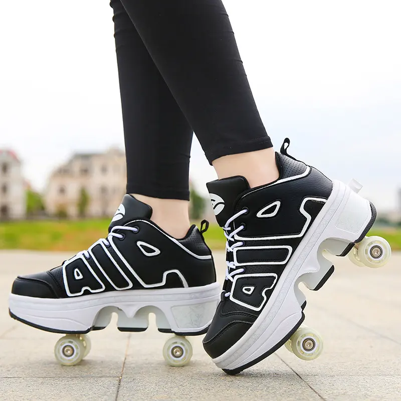 Boys and Girls Double Wheel Row Sneakers Can Be