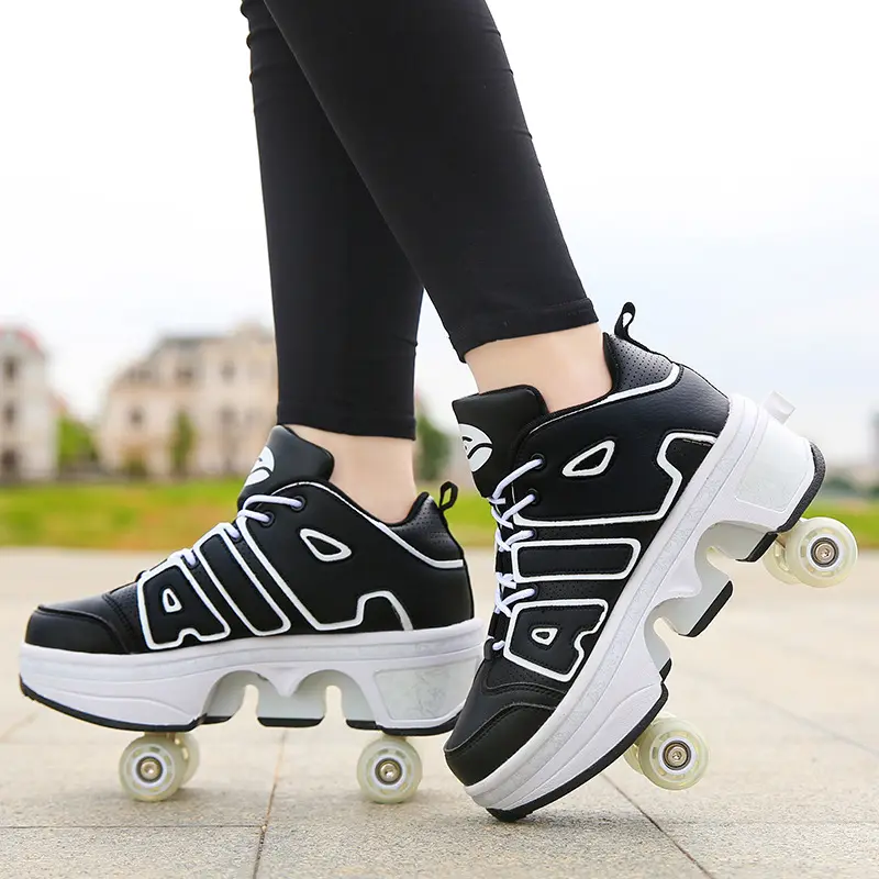 Boys And Girls Double Wheel Row Sneakers