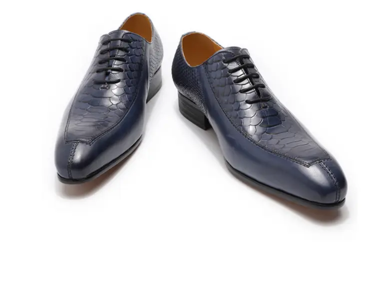 New Summer Business Oxford Leather Trend Snake Embossed Cowhide Shoes