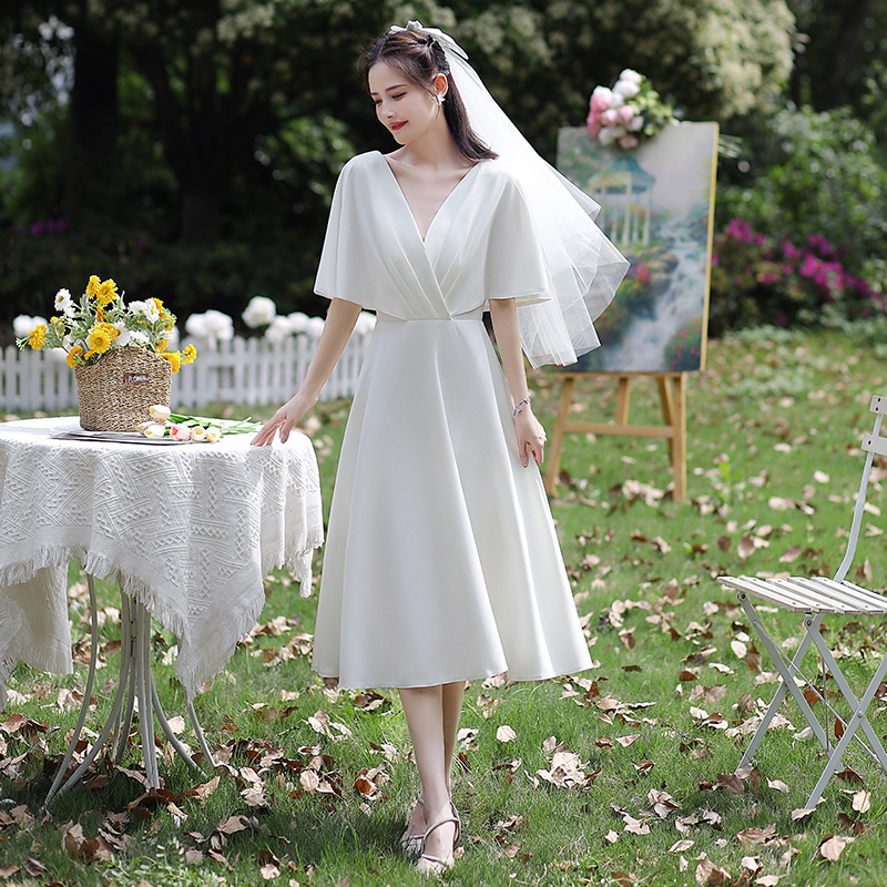 Women's Fashion Skinny Satin Solid Color Dress