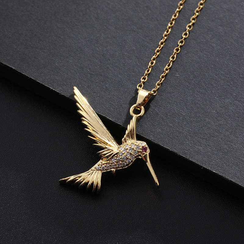 Title 2, Collier personnalisé oiseau pendentif Micro inc...