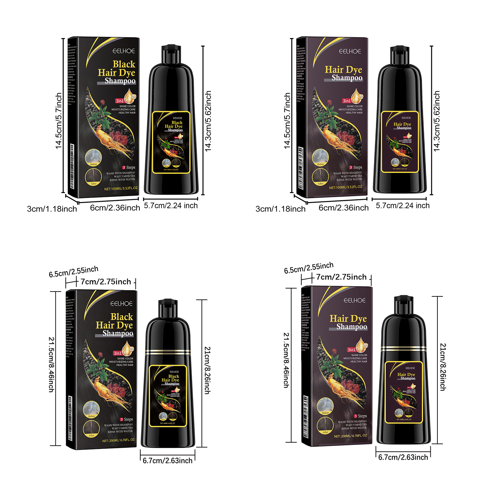 Herbal E Ssence Hair Dye Shampoo, Plant-Based Care, DIY, Long-Lasting Color, Healthy Hair Coloring — foto 4