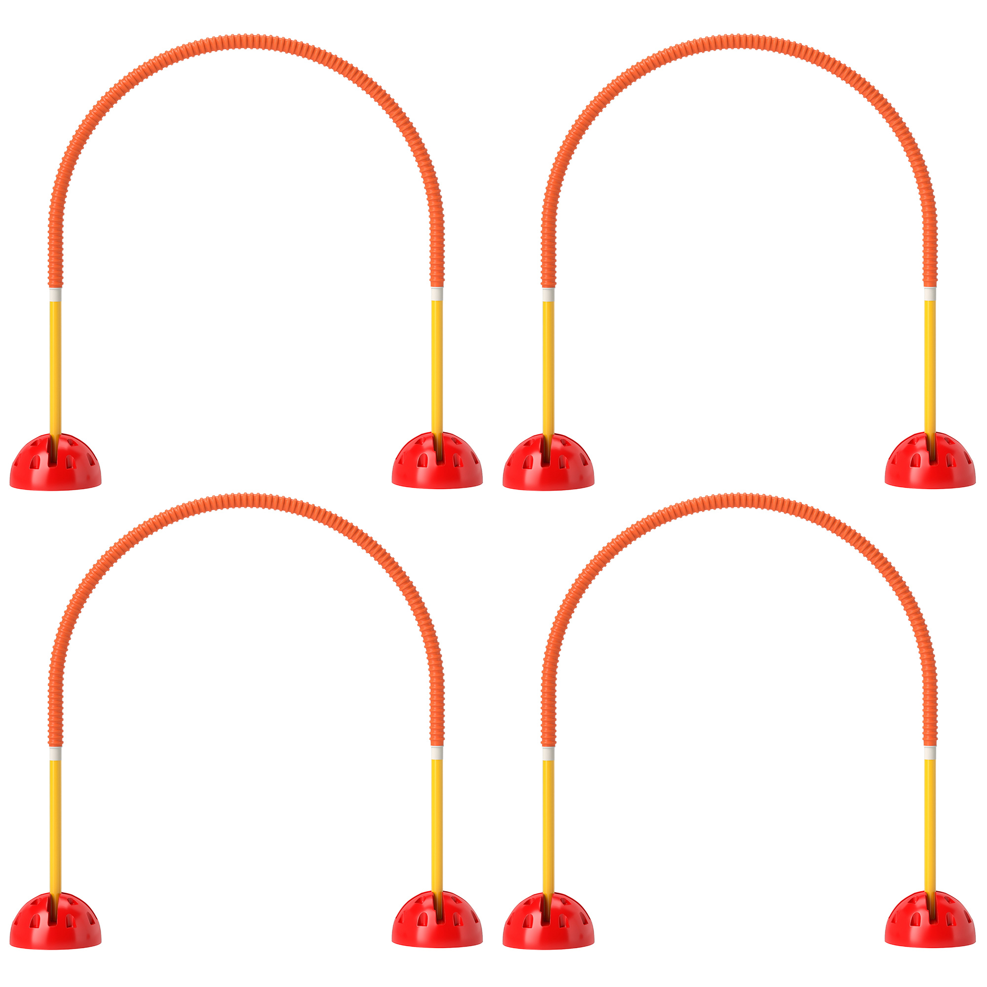 4 Piece Dog Agility Equipment W 4 Adjustable Width Doors, Carry Bag, Easy Assemble & Portable, Orange