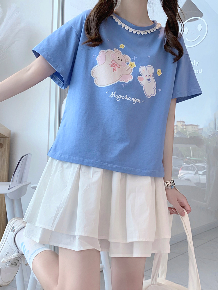 Title 5, Flying Bear Soft Cute Girl Soft Sister Print Cu...