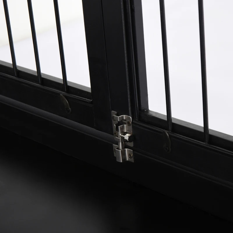 Crate Furniture, 32Small Dog Cage End Table With 2 Doors, Lockable Door, Puppy Kennel Indoor, Black