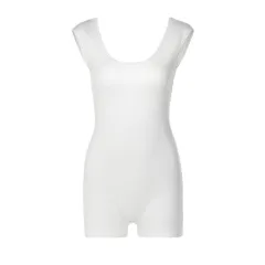 European And American Women's Solid Colour Sports And Leisure Bodysuit - White - View 1