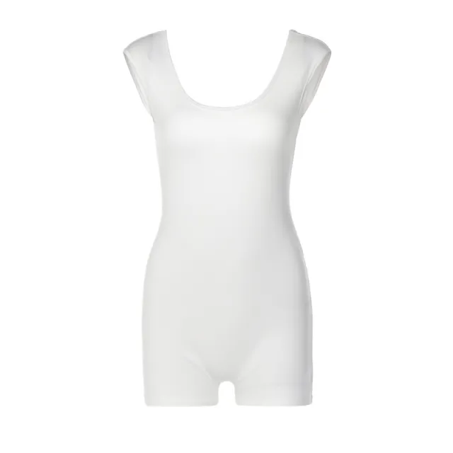 European And American Women's Solid Color Sports And Leisure Bodysuit White - Shop at LoveMi