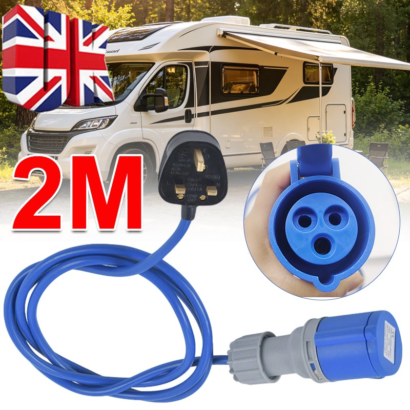 HEAVY-DUTY Caravan Motorhome 13A Plug TO 16A Socket 240V Mains Hook UP Cable — image 6