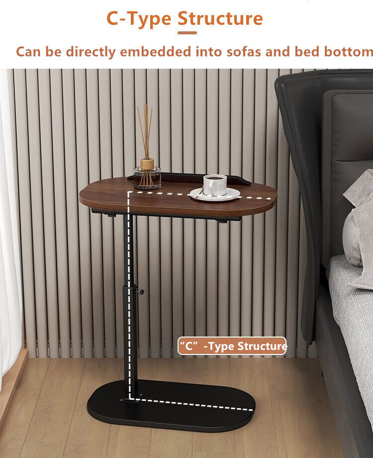 C-Shaped Flip Sofa Side End Table Coffee Laptop Living Room Bedroom — image 5