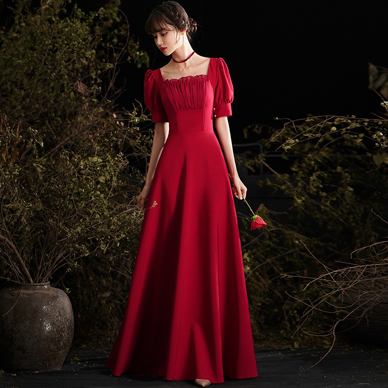 Bride's New Summer Red Long Dress