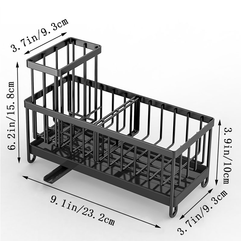 Kitchen Sink Rack Sponge Holder Soap Dish Drain Storage Organizer Dishcloth — image 2