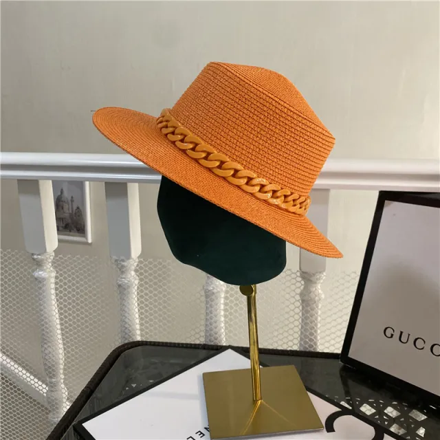 Korean Fashion Color Chain With Top Hat Orange - Shop at LoveMi