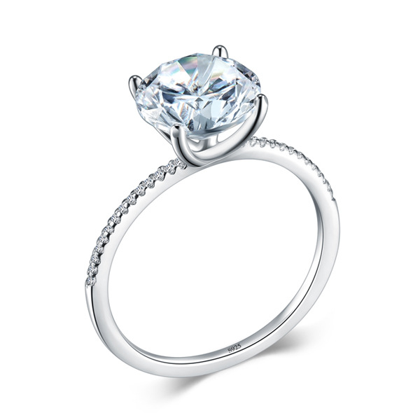 Sterling Silver S925 European And American Classic Luxury Ladies Ring