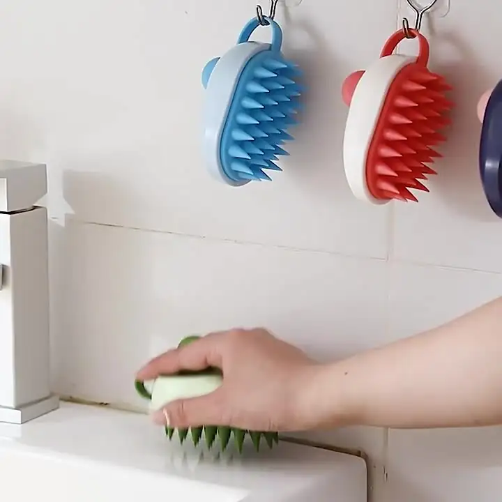 Creative Soft Gel Shampoo Brush Household Bath Shampoo Brush Massager Pet Bath Brush