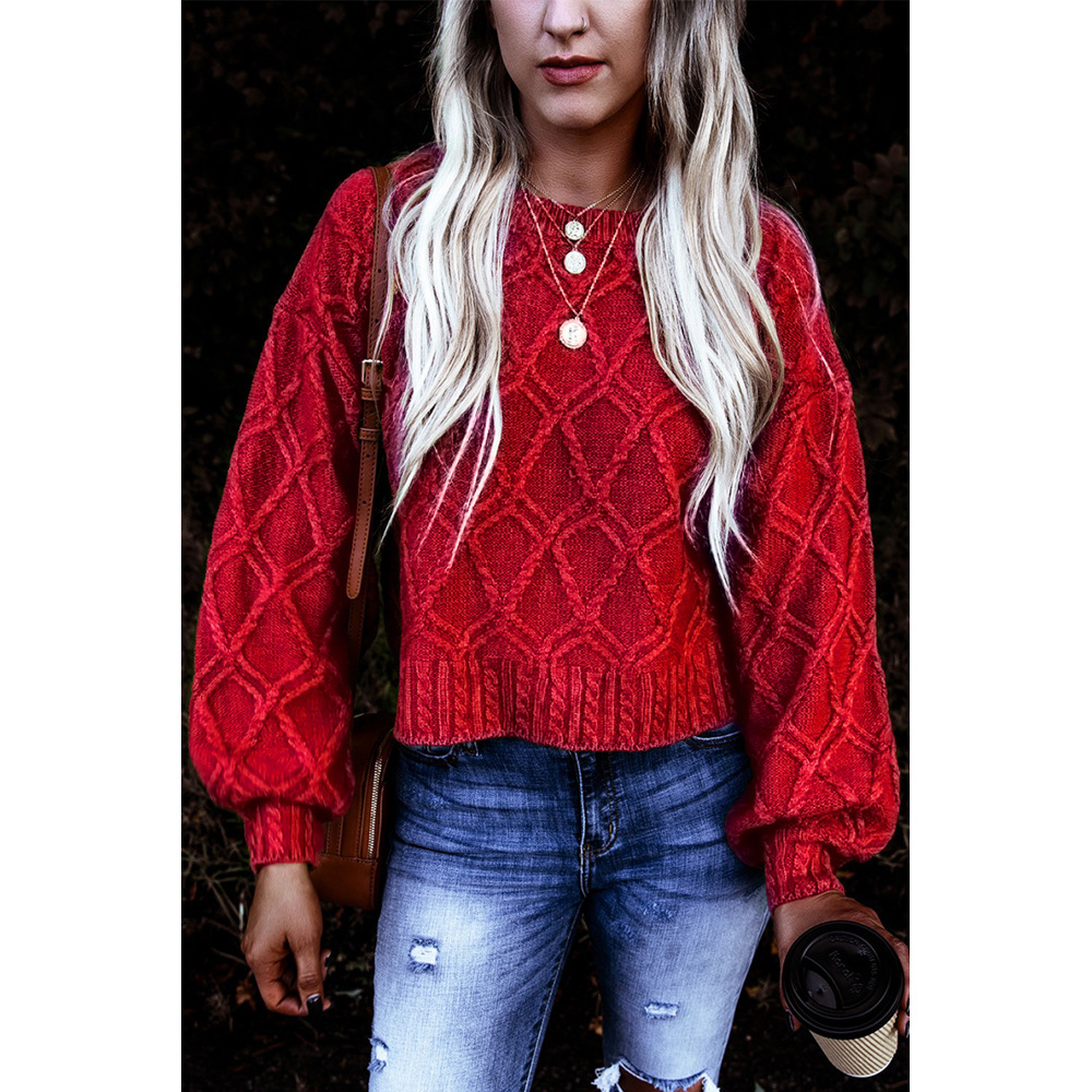 Women's Knitted Sweater Loose Long Sleeves