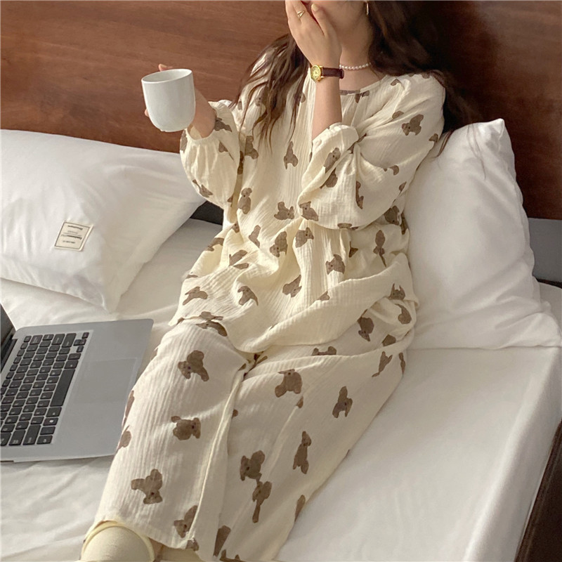 Title 2, Cartoon Long Sleeve Pants Homewear Pajama Set