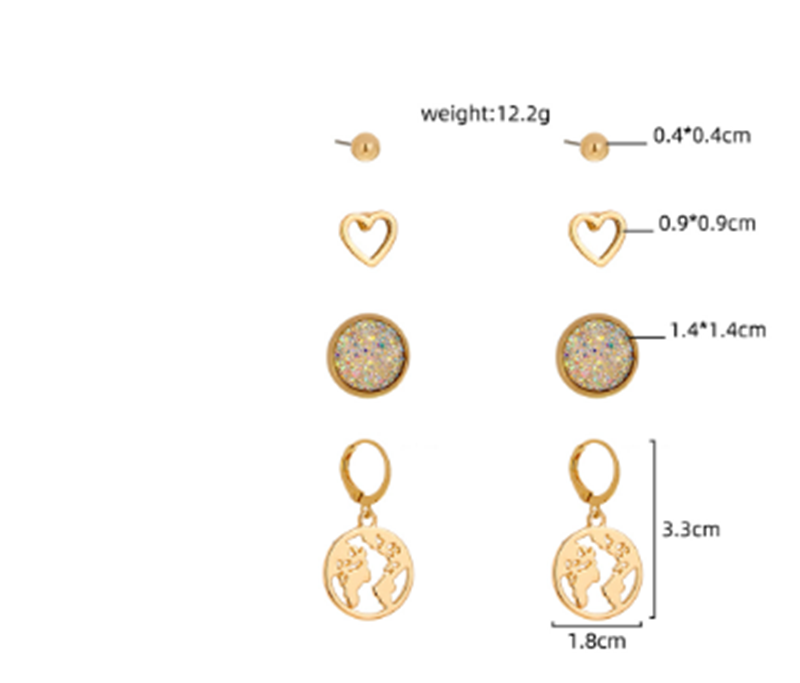 Simple And Fashionable Crystal Cluster Combination Earrings