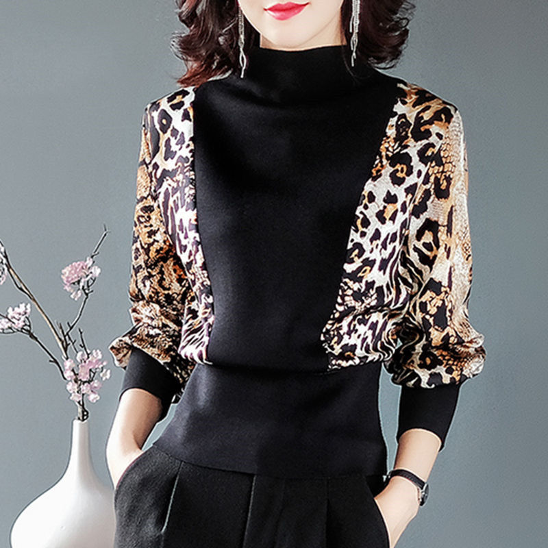 Title 4, Women Leopard Shirt Western Style Base Fashion