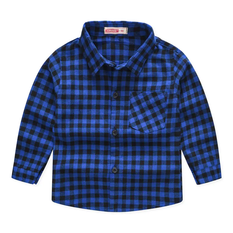 Boys and Girls Plaid Shirts Handsome Tops for Middle